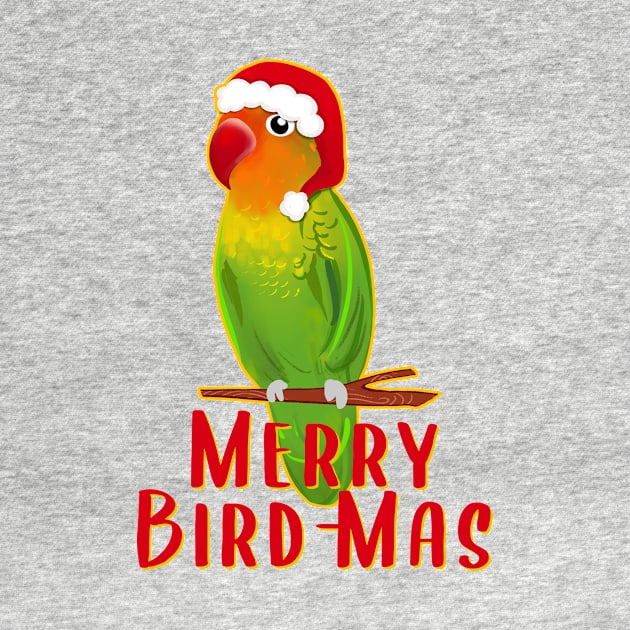 Funny Agapornis LoveBird Merry Bird-Mas by SusanaDesigns